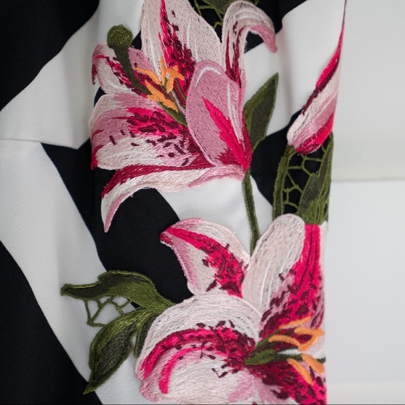 Karen Millen Sleeveless Floral Striped Midi Dress - Picture 3 of 7